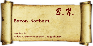 Baron Norbert névjegykártya